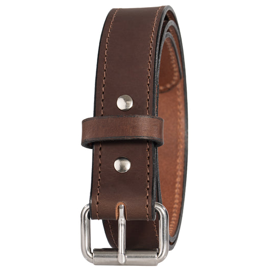 Full Grain Water Buffalo Leather Belt (Sewn) with Custom Buckle - USA Made