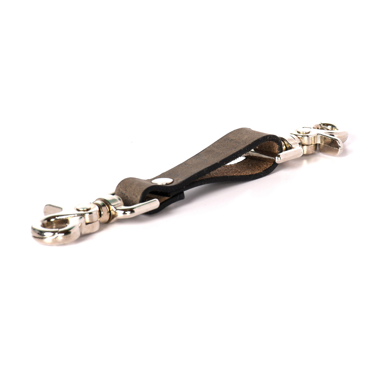 The Double Clutch keychain in Grey with double chain