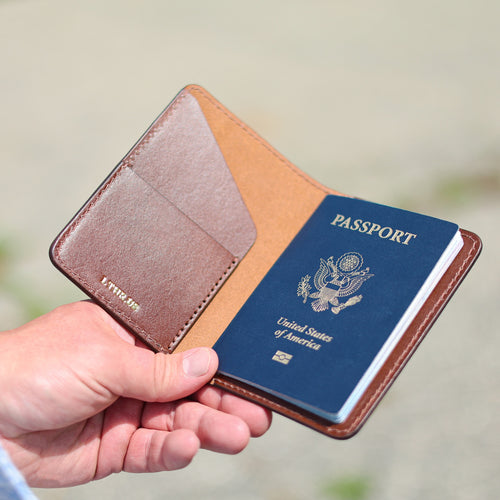 The Ambassador passport holder in Brown, interior pockets color::Brown;
