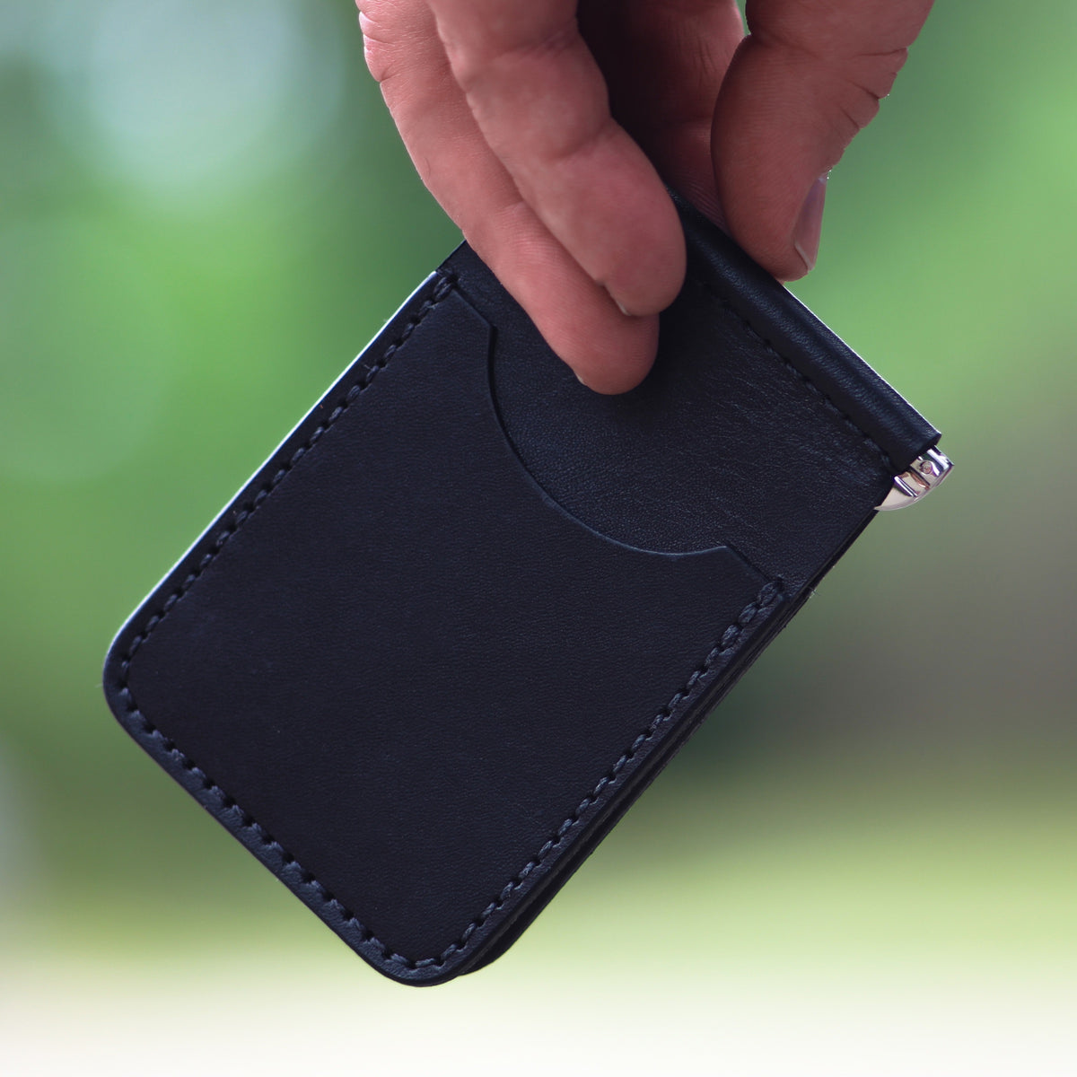 The Congress money clip wallet in Black with stainless clip