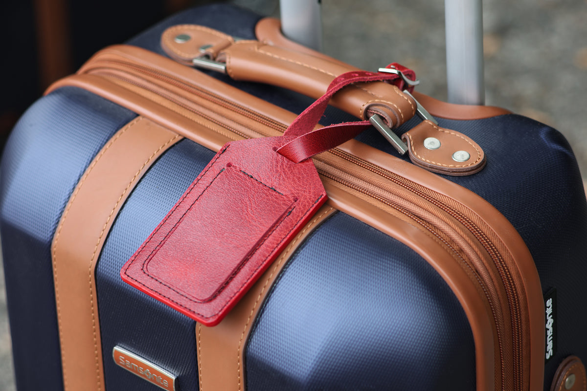 The Detroiter leather luggage tag, August workshop shoot