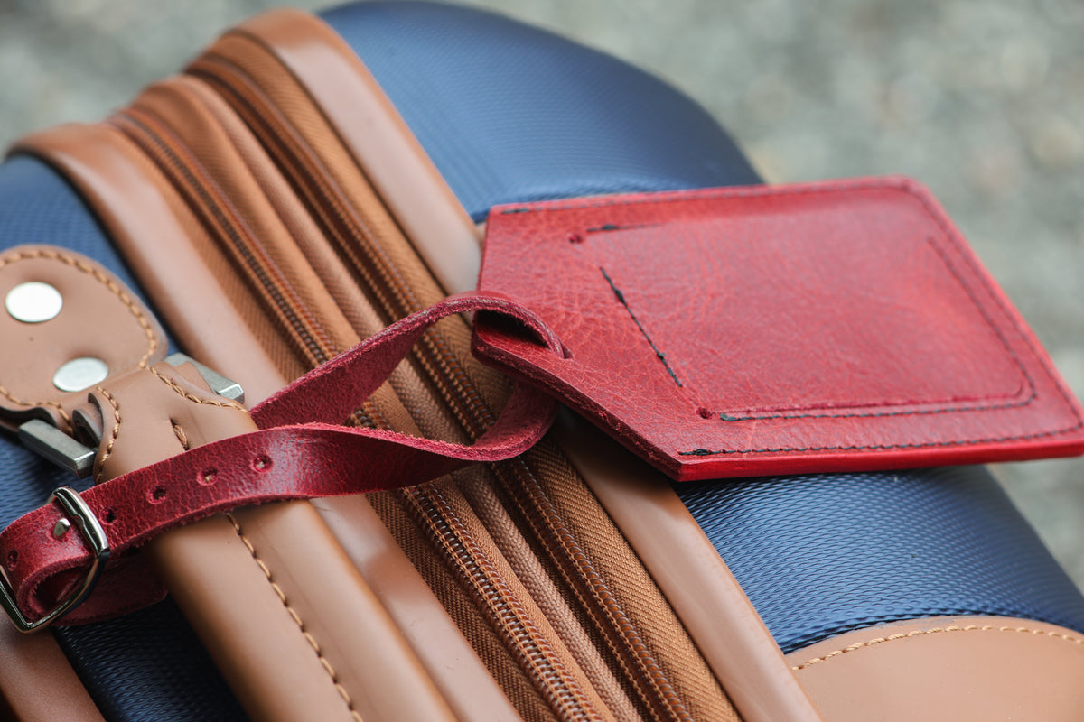 The Detroiter leather luggage tag, August workshop shoot