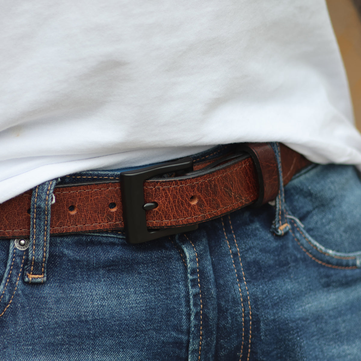 The Guardian 1.25 inch leather belt, August workshop shoot