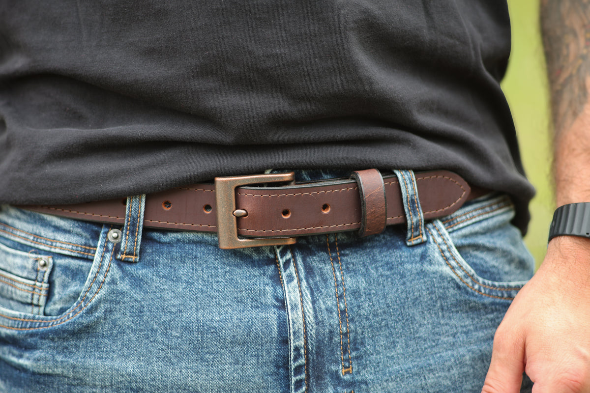 The Guardian 1.25 inch leather belt, August workshop shoot