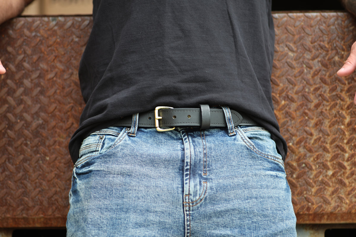 The Guardian 1.25 inch leather belt, August workshop shoot