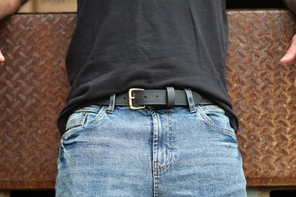 The Guardian 1.25 inch leather belt, August workshop shoot