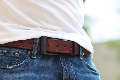 The Hudson full-grain leather belt, August workshop shoot