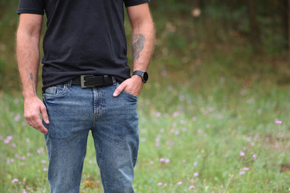 The Hudson full-grain leather belt, August workshop shoot