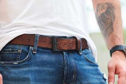 The Jefferson water buffalo leather belt, August workshop shoot