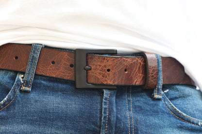 The Jefferson water buffalo leather belt, August workshop shoot