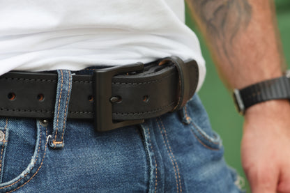 The Jefferson water buffalo leather belt, August workshop shoot