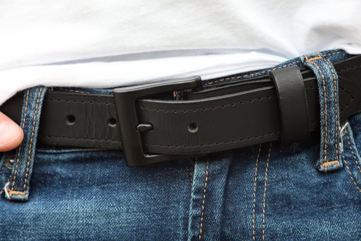 The Jefferson water buffalo leather belt, August workshop shoot