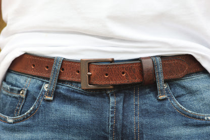 The Jefferson water buffalo leather belt, August workshop shoot