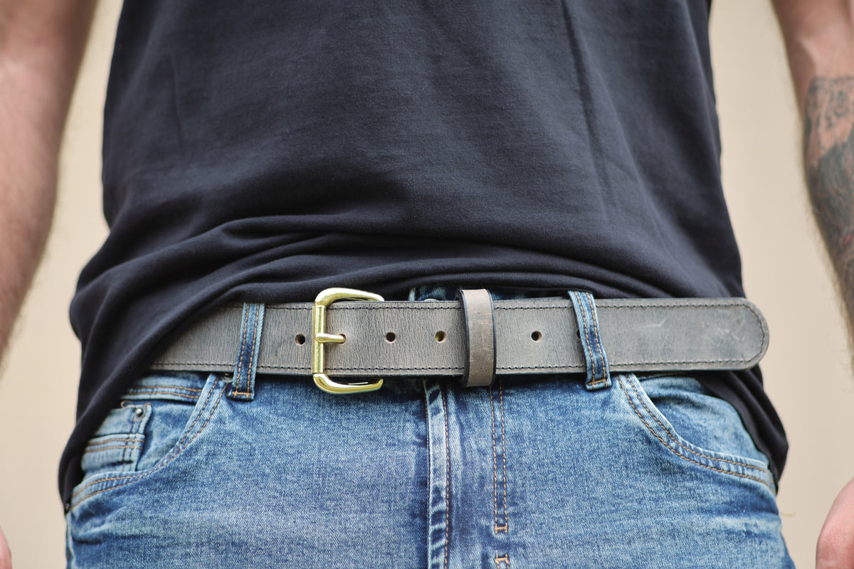 The Jefferson water buffalo leather belt, August workshop shoot