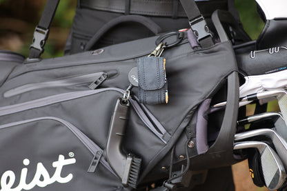 The Mini Caddy leather golf pouch, August workshop shoot