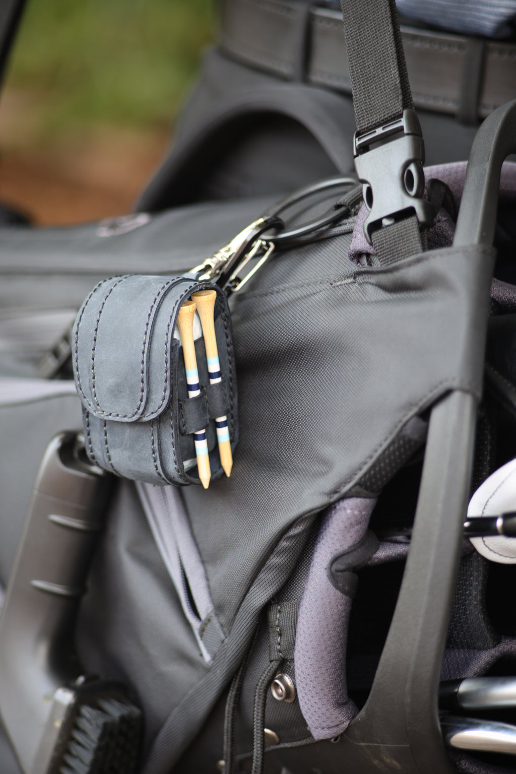 The Mini Caddy leather golf pouch — August workshop shoot