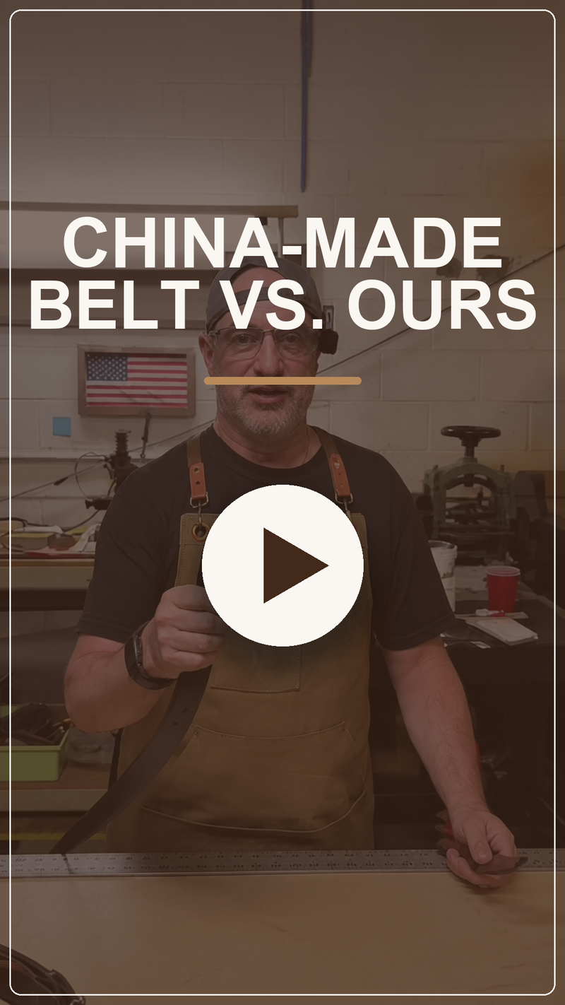 Cutting open a China-made belt vs. an LTHR USA-made belt